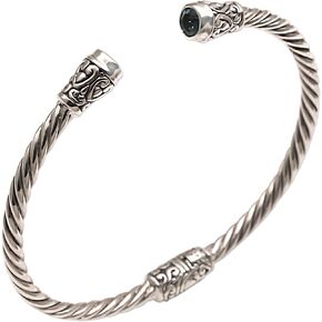NOVICA Blue Topaz End Cap .925 Sterling Silver Sterling Spiral Cuff Bracelet 'Spiral Temple' in Saudi Arabia