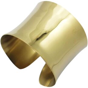 COUYA Silver Wide Grooved Cuff Bangle for Women Lady Stainless Steel Shiny Punk Bracelet in Kuwait