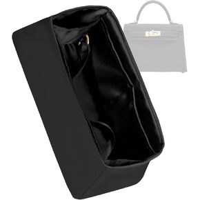 Silk Purse Organizer for Kelly Pochette/Mini2/20/25/28/32/35/40,Insert Bag in Bag,Luxury Handbag Tote Lining Bag Shapers(Kelly Mini 2,Biscuit)