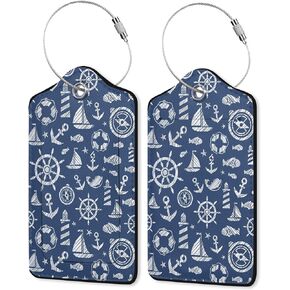 2 Pack Leather Luggage Tag for Suitcase Beach Palm Tree Sunset Unique Suitcase Tag with Privacy Cover ID Label & Stainless Steel Loop for Women Men Suitcase Baggage,Travel Tags for Luggage