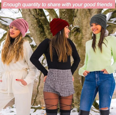 Jadive 8 Sets Winter Glove and Hat Set Chunky Knit Beanie Hat Warm Touchscreen Gloves Soft Beanie Cap Texting Gloves for Women Men Indoor Outdoor Activities, 8 Colors in Saudi Arabia