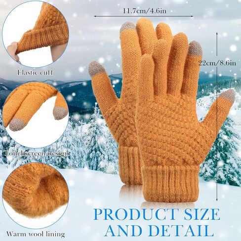 JaGely 12 Pairs Women's Winter Touchscreen Gloves Fleece Lined Knitted Winter Gloves Texting Warm Gloves with Touch Screen Fingers Elastic Cuff Women's Cold Weather Gloves in Saudi Arabia
