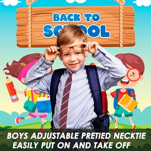 Mantieqingway Boys Tie, Kids Adjustable Necktie Corbatas Para Niños Pre-tied Zipper Tie for Graduation School Uniform 5-12 yr in Saudi Arabia