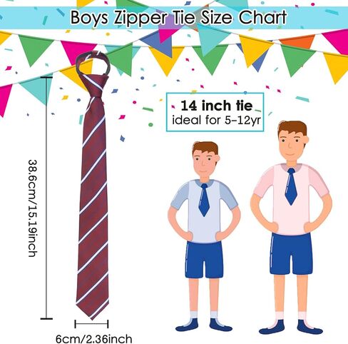 Mantieqingway Boys Tie, Kids Adjustable Necktie Corbatas Para Niños Pre-tied Zipper Tie for Graduation School Uniform 5-12 yr in Saudi Arabia