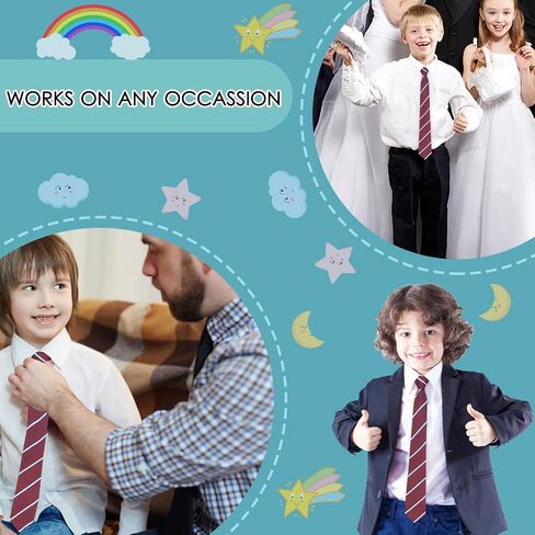 Mantieqingway Boys Tie, Kids Adjustable Necktie Corbatas Para Niños Pre-tied Zipper Tie for Graduation School Uniform 5-12 yr in Saudi Arabia