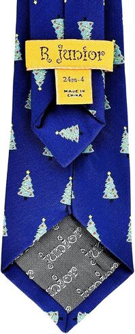 Retreez Christmas Joyful Christmas Tree Pattern Woven Pre-tied Boy's Tie in Saudi Arabia