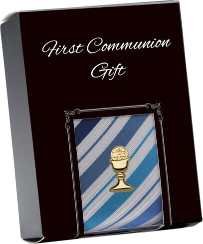 Boys First Communion Tie and Chalice Tie Pin in Gold-Tone, 45-inch in Saudi Arabia