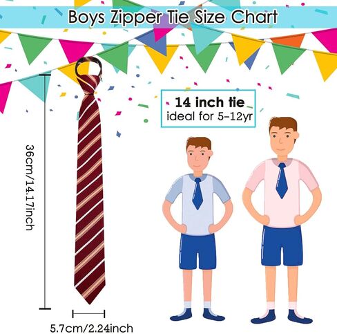 Mantieqingway Boys Tie, Kids Adjustable Necktie Corbatas Para Niños Pre-tied Zipper Tie for Graduation School Uniform 5-12 yr in Saudi Arabia