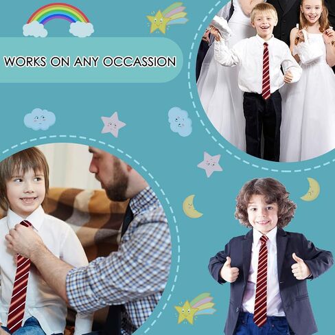 Mantieqingway Boys Tie, Kids Adjustable Necktie Corbatas Para Niños Pre-tied Zipper Tie for Graduation School Uniform 5-12 yr in Saudi Arabia