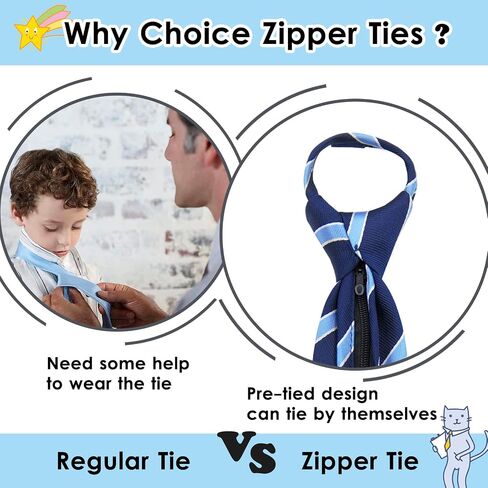 Mantieqingway Boys Tie, Kids Adjustable Necktie Corbatas Para Niños Pre-tied Zipper Tie for Graduation School Uniform 5-12 yr in Saudi Arabia