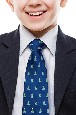 Retreez Christmas Joyful Christmas Tree Pattern Boy's Tie - 8-10 years in Saudi Arabia