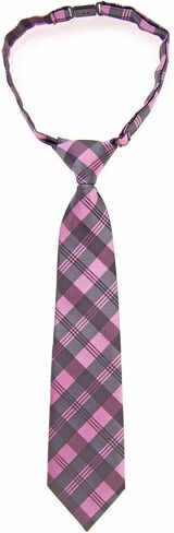 Retreez Tartan Plaid Patterns Woven Microfiber Pre-tied Boy's Tie in Saudi Arabia