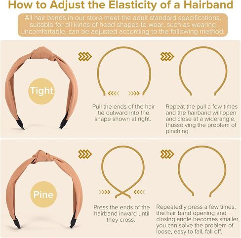 Thin Leather Headbands for Women - 6PCS Stylish Top Knotted Headbands - Knotted Headband For Women - Head Bands Wide Hairband Hair Accessories in Kuwait