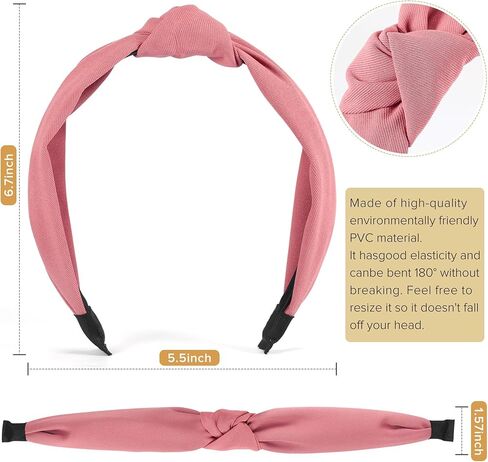 Thin Leather Headbands for Women - 6PCS Stylish Top Knotted Headbands - Knotted Headband For Women - Head Bands Wide Hairband Hair Accessories in Kuwait