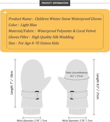 Mawjom Kids Winter Warm Ski Gloves - Outdoor Mittens for Girls Boys 4-8 Years in Kuwait