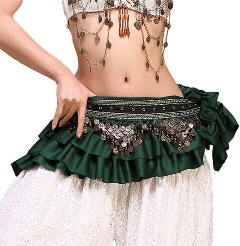 الرقص الشرقي الخصر سلسلة عملة وشاح الورك تنورة الرقص زي الأداء العرقي in Kuwait