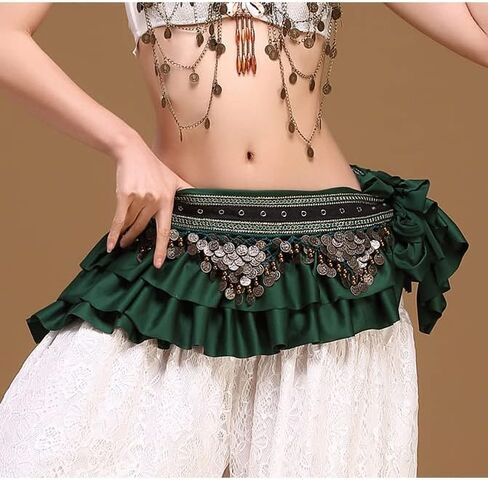 الرقص الشرقي الخصر سلسلة عملة وشاح الورك تنورة الرقص زي الأداء العرقي in Kuwait