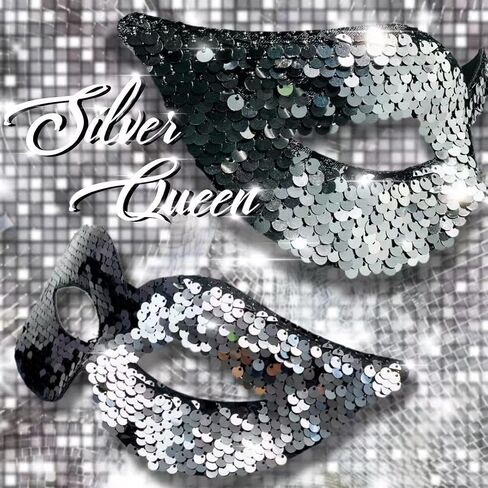 ARK Survivor Unisex Sequin Mardi Gras Mask For Carnival Halloween Club Rave Mask in Saudi Arabia