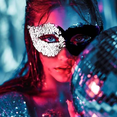 ARK Survivor Unisex Sequin Mardi Gras Mask For Carnival Halloween Club Rave Mask in Saudi Arabia