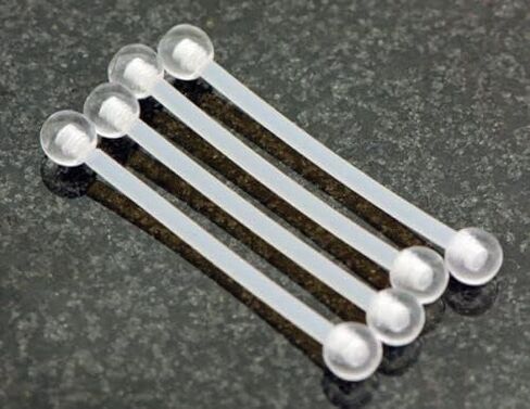 4 Pc 14g 1" Pregnancy Flexible Belly Nipples Retainers with Clear Acrylic Ends in Saudi Arabia