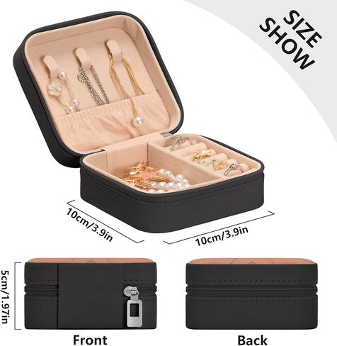 PU Leather Jewelry Box, Baby Panda Sleeping in Winter Night Travel Jewelry Case Portable Jewelry Organizer for Rings Earrings Necklaces Bracelets Storage Holder Boxes for Women Girls in Saudi Arabia