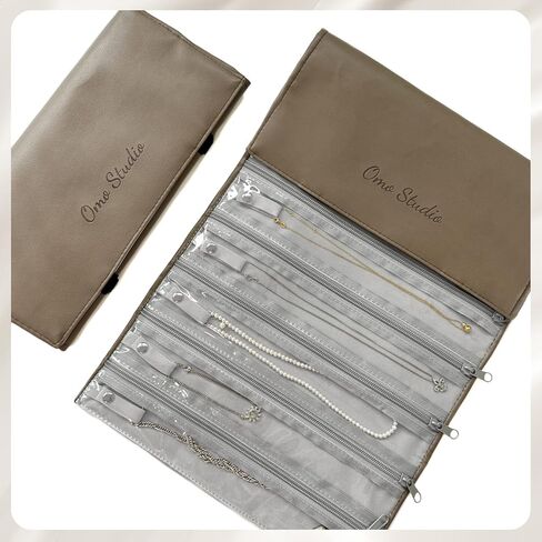 ايه بي كرو حقيبة سفر محمولة لتنظيم المجوهرات والقلائد والقلائد والسلسلة والقلائد حقيبة تخزين القلائد حقيبة عرض للنساء والفتيات in Kuwait