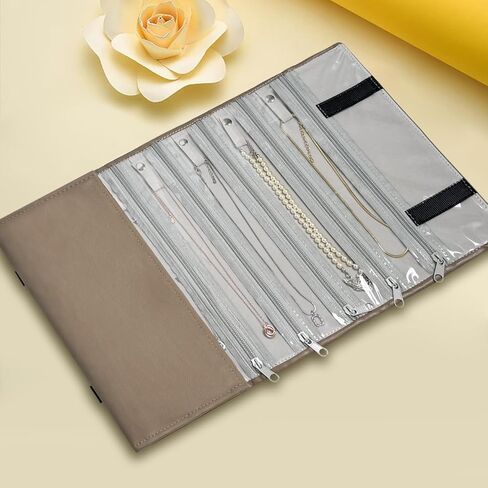 ايه بي كرو حقيبة سفر محمولة لتنظيم المجوهرات والقلائد والقلائد والسلسلة والقلائد حقيبة تخزين القلائد حقيبة عرض للنساء والفتيات in Kuwait