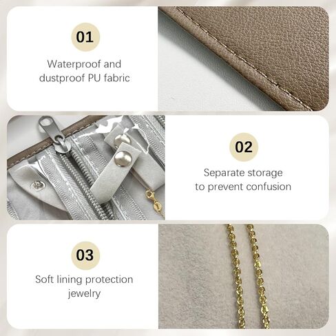 ايه بي كرو حقيبة سفر محمولة لتنظيم المجوهرات والقلائد والقلائد والسلسلة والقلائد حقيبة تخزين القلائد حقيبة عرض للنساء والفتيات in Kuwait