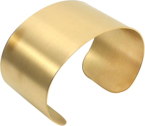 COUYA Silver Wide Grooved Cuff Bangle for Women Lady Stainless Steel Shiny Punk Bracelet in Saudi Arabia