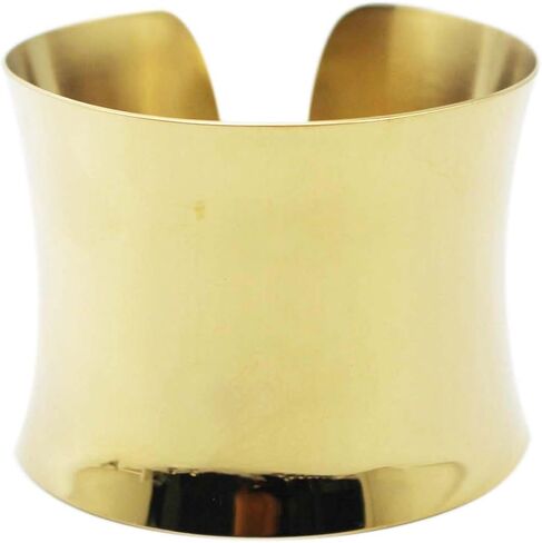 COUYA Silver Wide Grooved Cuff Bangle for Women Lady Stainless Steel Shiny Punk Bracelet in Kuwait