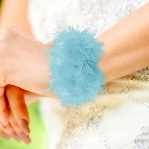 أساور معصم من الريش من مورتشيوس، أساور معصم من الريش الناعم، أساور دائرية لصفعة المعصم للنساء والفتيات وإكسسوارات حفلات الهالوين in Kuwait