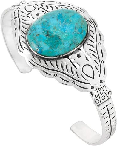 Thunderbird Turquoise Bracelet Sterling Silver 925 Genuine Turquoise Gemstones Cuff Bracelet in Saudi Arabia