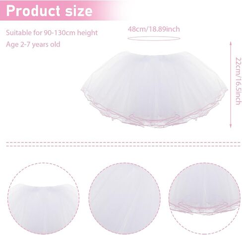 WLLHYF Girls Tutu Skirt，4 Layers Tulle Tutu Skirts Elastic Fluffy Ballet Dance Skirts for Toddler Kid Children Xmas Party in Saudi Arabia