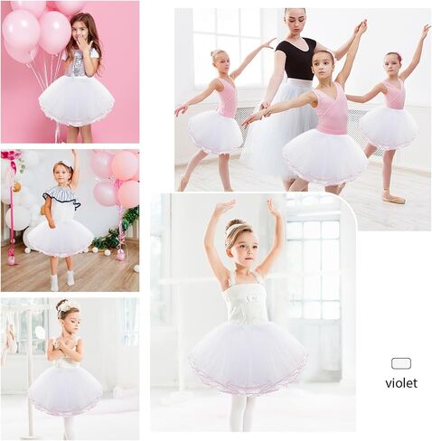 WLLHYF Girls Tutu Skirt，4 Layers Tulle Tutu Skirts Elastic Fluffy Ballet Dance Skirts for Toddler Kid Children Xmas Party in Saudi Arabia