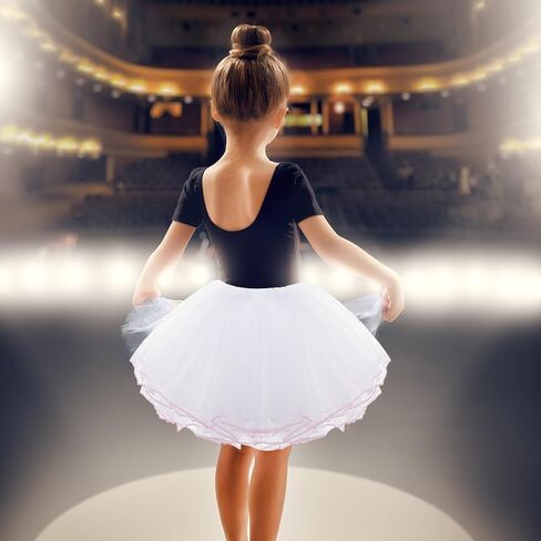 WLLHYF Girls Tutu Skirt，4 Layers Tulle Tutu Skirts Elastic Fluffy Ballet Dance Skirts for Toddler Kid Children Xmas Party in Saudi Arabia