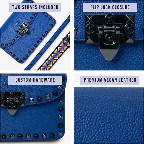 محفظة MERSI Ruby Crossbody - محفظة جلدية نباتية رائعة مع تفاصيل مرصعة مذهلة - تتضمن حزامين للكتف in Kuwait