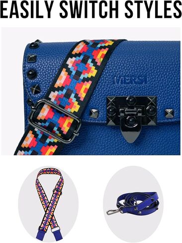 محفظة MERSI Ruby Crossbody - محفظة جلدية نباتية رائعة مع تفاصيل مرصعة مذهلة - تتضمن حزامين للكتف in Kuwait