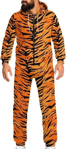 NRBEAWD Unisex Novelty Printed One-piece Pajamas Women Men Hooded Jumpsuits Adult Nightwear Romper S-4XL in Saudi Arabia