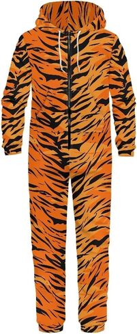 NRBEAWD Unisex Novelty Printed One-piece Pajamas Women Men Hooded Jumpsuits Adult Nightwear Romper S-4XL in Saudi Arabia