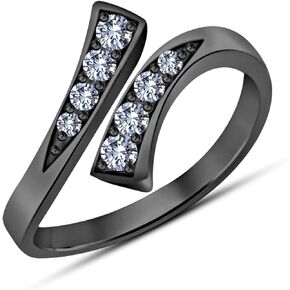 Gemstone Jewellery 925 Sterling Silver Womens Bypass Black Adjustable Toe Ring in Saudi Arabia