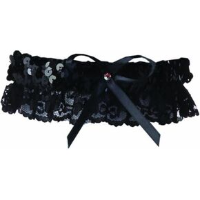 Jamie Lynn Liza Sequined Garter, Black in Saudi Arabia