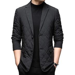 Mac Taf Men’s Black Cotton Blazer Single-Breasted Slim Fit Diamond Quilted Design Casual Office Business Coat in Saudi Arabia