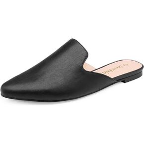DREAM PAIRS Women's Flat Mules Pointed Toe Backless Loafer Shoes