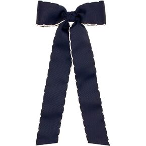 Wee Ones Girls' Moonstitch Grosgrain Bowtie with Moonstitch Trim, Knot Wrap