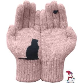 YOECO Cat Fan Cotton Gloves,Cat And Bird Print Gloves,Women Warm Gloves For Cold Weather in Kuwait