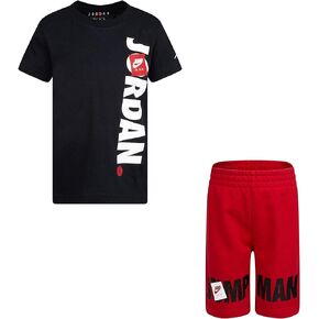 Jordan Boy's Jumpman Tee & Shorts Set (Toddler/Little Kids/Big Kids) Gym Red 7 Big Kids in Saudi Arabia