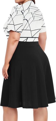 Mokayee Womens Plus Size Dresses Summer V Neck Casual Semi Formal Knee Length Church Wedding Guest Dresses with Pocktes in Saudi Arabia