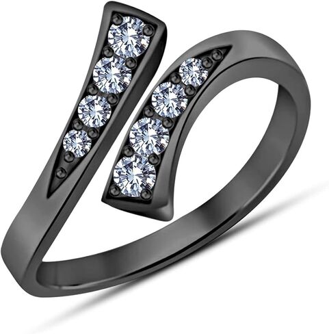 Gemstone Jewellery 925 Sterling Silver Womens Bypass Black Adjustable Toe Ring in Saudi Arabia