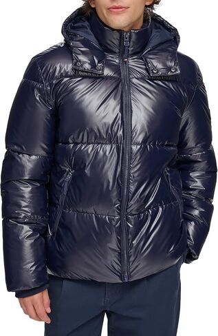 Tommy Hilfiger Men's Shiny Quilted Puffer with Patch Logo in Saudi Arabia