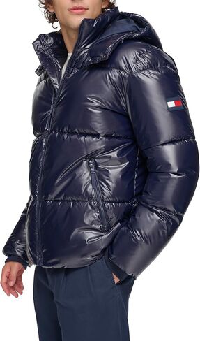 Tommy Hilfiger Men's Shiny Quilted Puffer with Patch Logo in Saudi Arabia